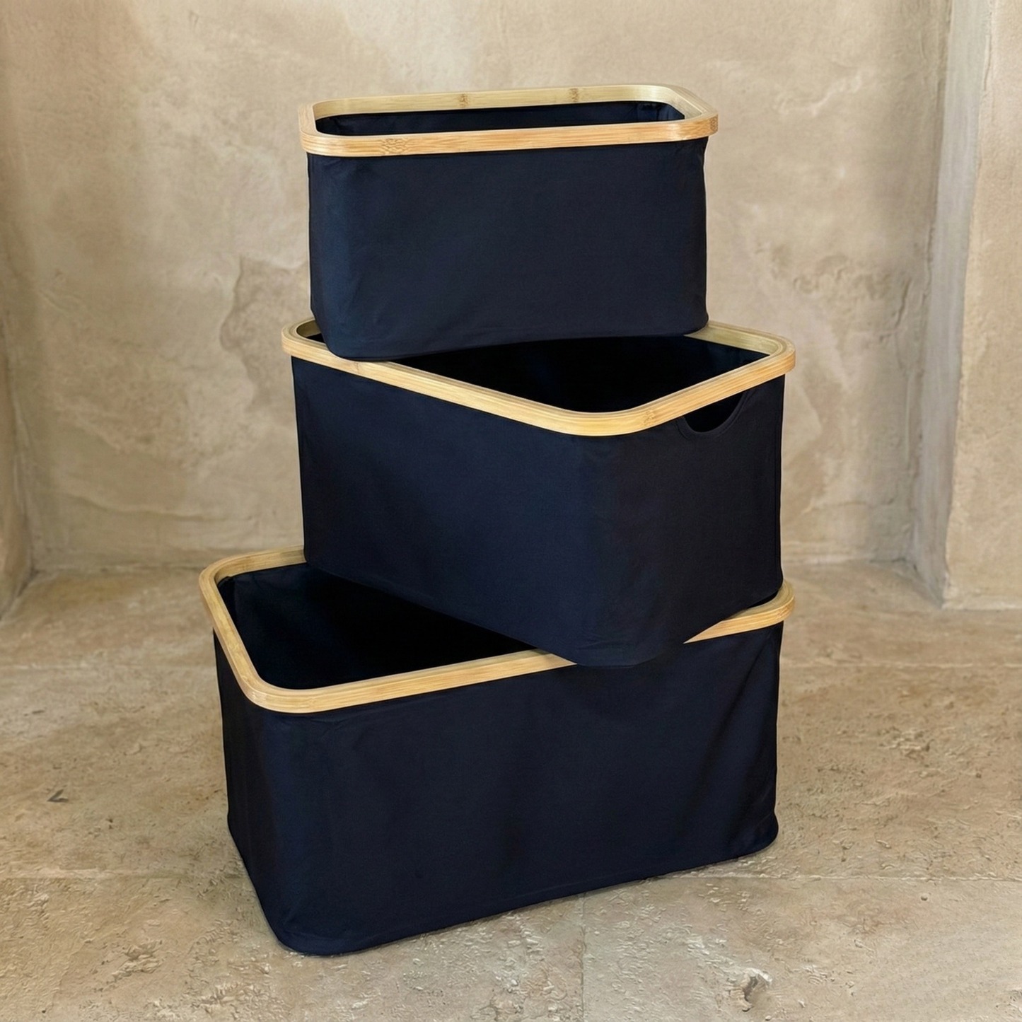 Lalezar Bambu Tutmalı 3 Boy Organizer Seti Siyah KOD:8017-16-15