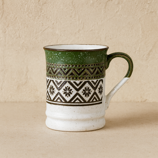 Tutku Porselen Boho Kupa 400 ml Yeşil KOD:3035