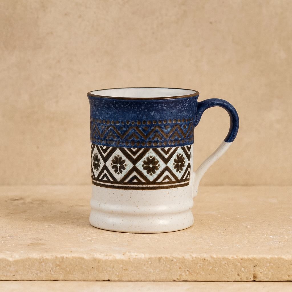 Tutku Porselen Boho Kupa 400 ml Saks Mavi KOD:3035