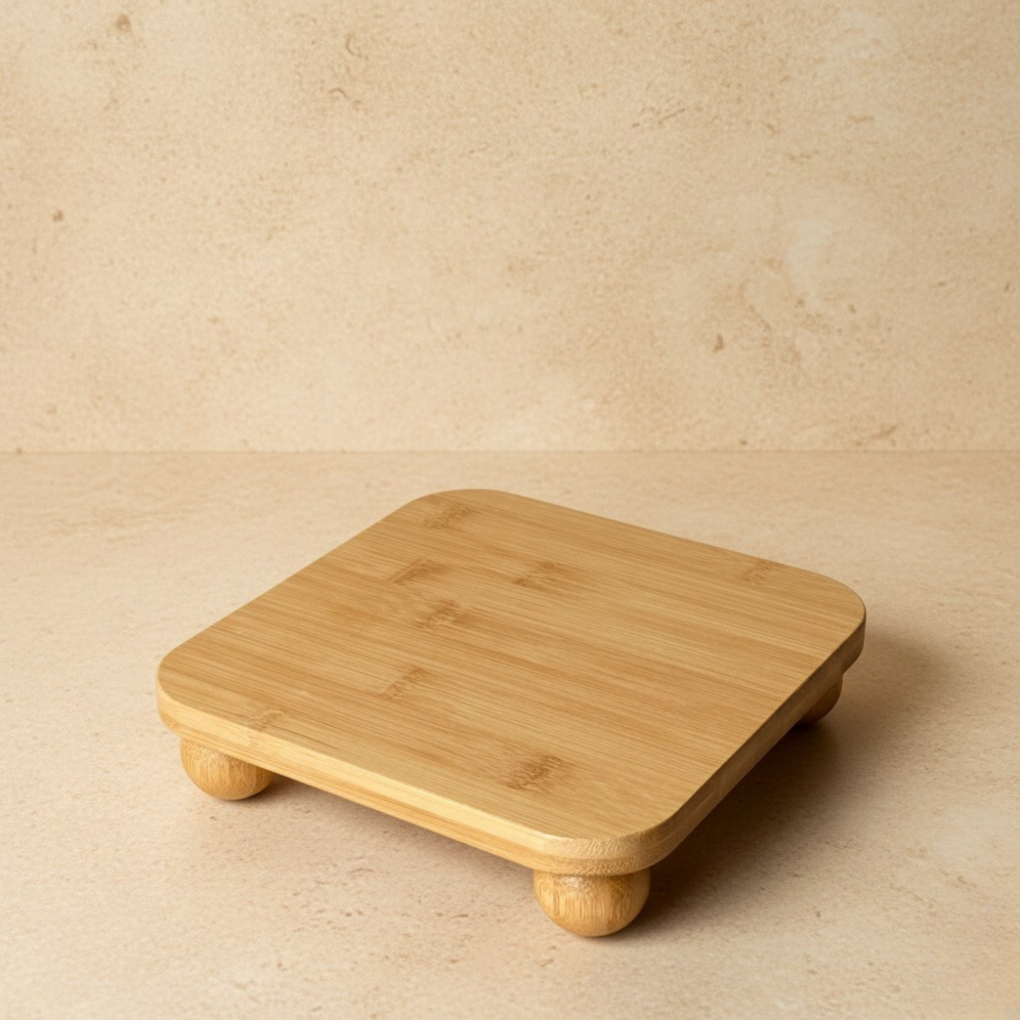 Svr Top Ayaklı Kare Bambu Sunumluk 19,5x19,5 Cm