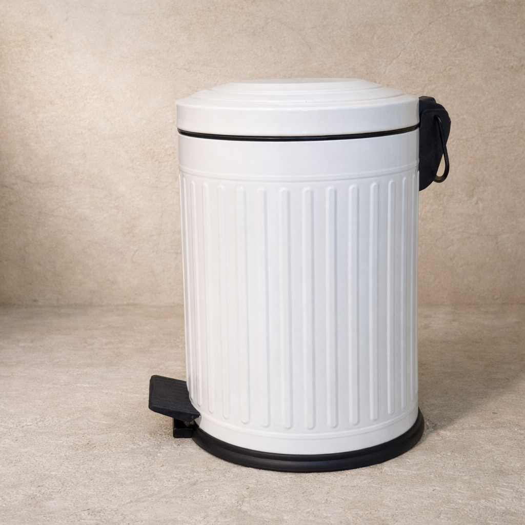 ZRA Vintage Çöp Kovası 12 Litre Mat Beyaz