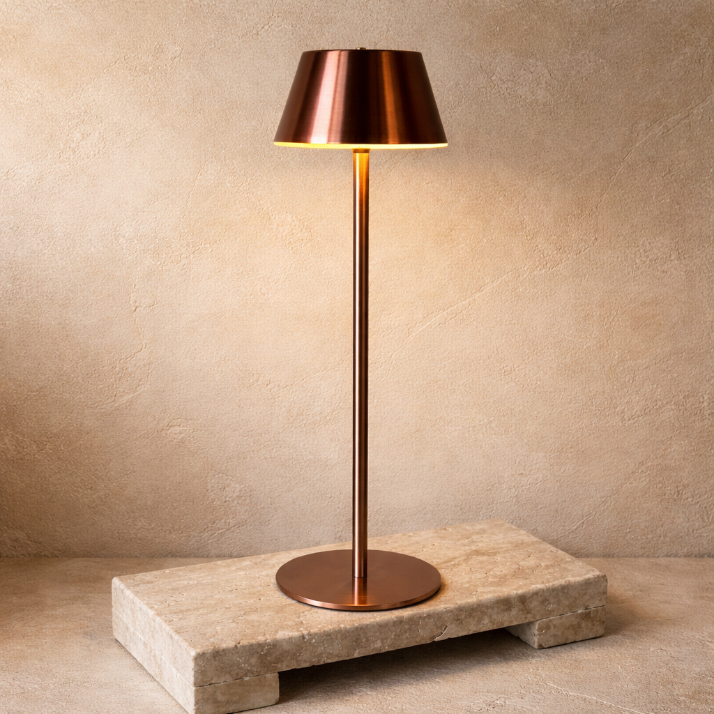 Marina Şarjlı Masa Lambası Bronz 32 cm