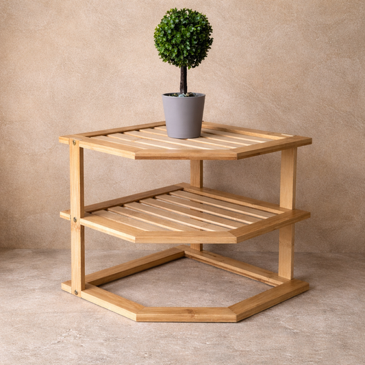 Decorev Bambu Köşelik 3 Katlı Tezgah Raf KOD:6713