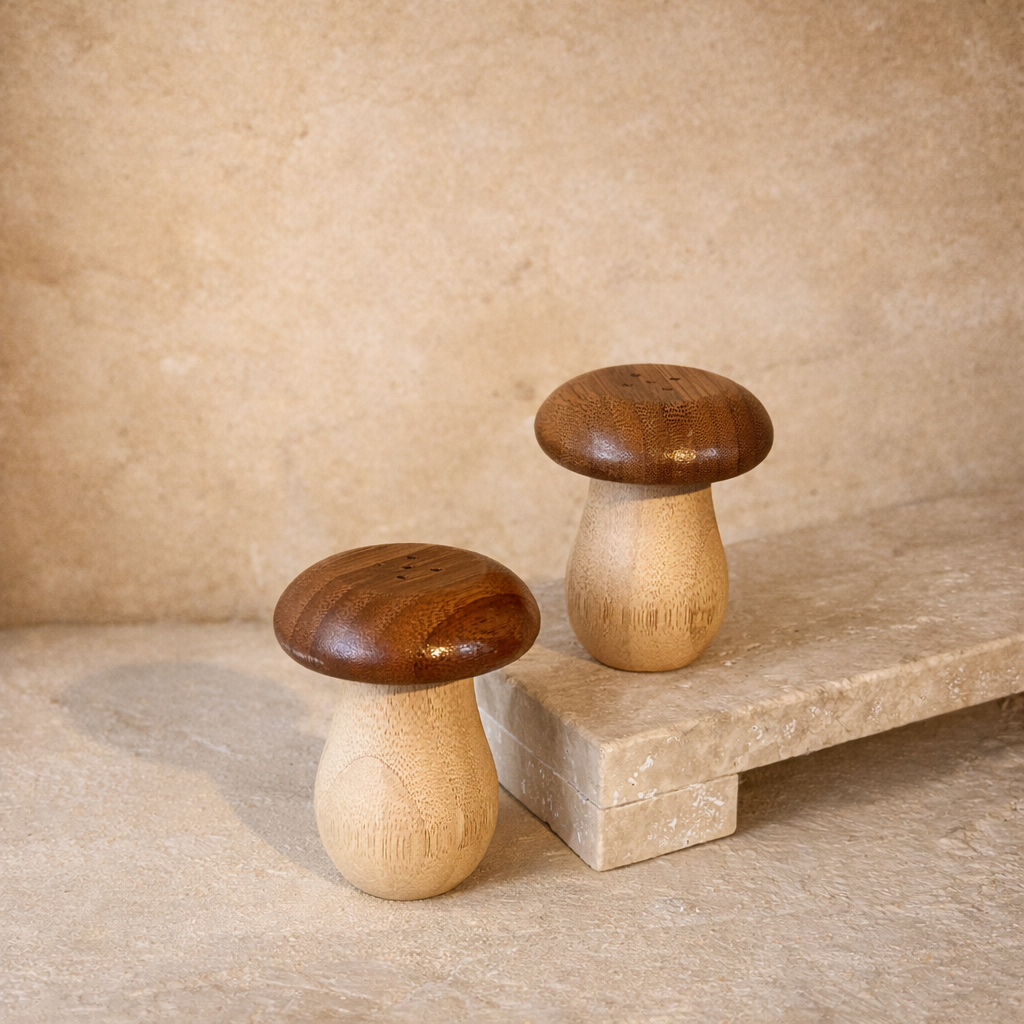 Bambu Mantar Model Tuzluk Biberlik Seti KOD:408-8