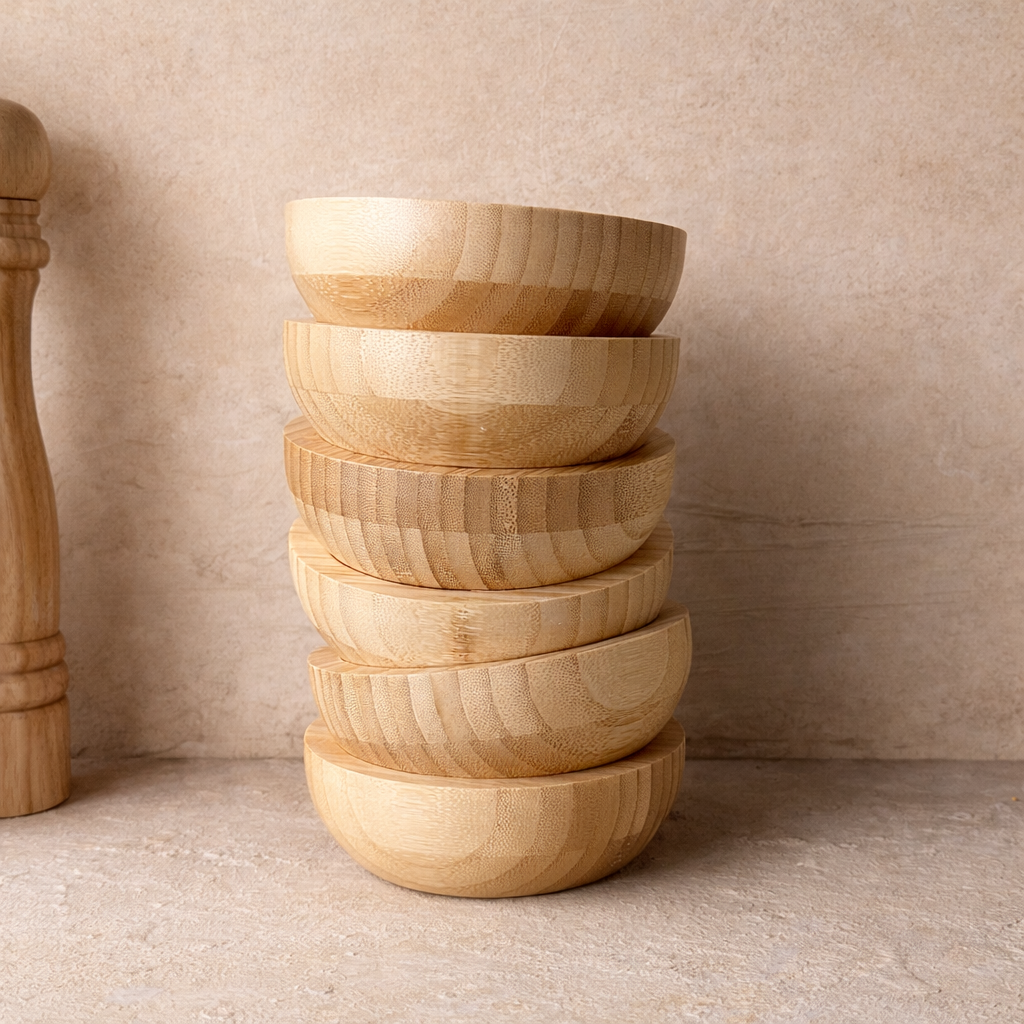 Millany Bambu Derin Çerezlik Kahvaltılık Seti 6 Adet 12,5 cm  KOD:170