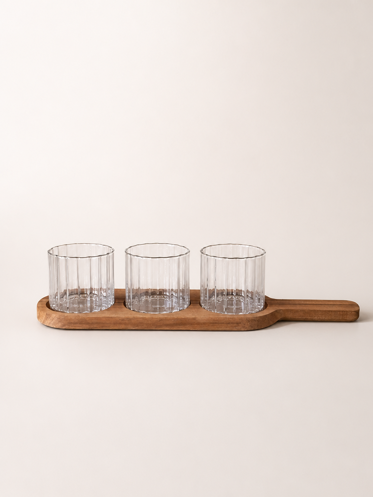 Buenally Akasya Standlı Çizgili 3 Lü Sunumluk 240 ml KOD:074