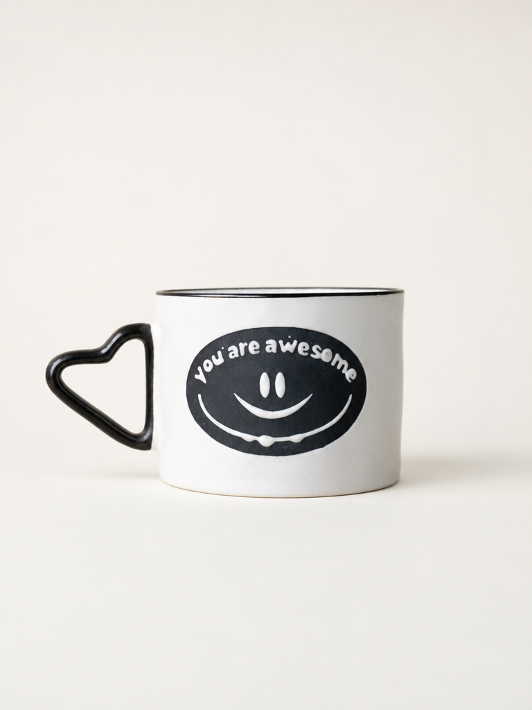 Emoji Porselen Kupa 200 ml Siyah KOD:17863