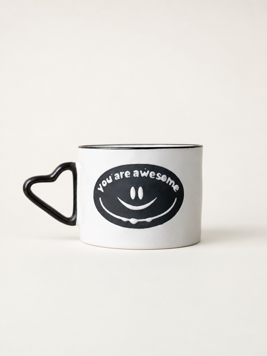 Emoji Porselen Kupa 200 ml Siyah KOD:17863