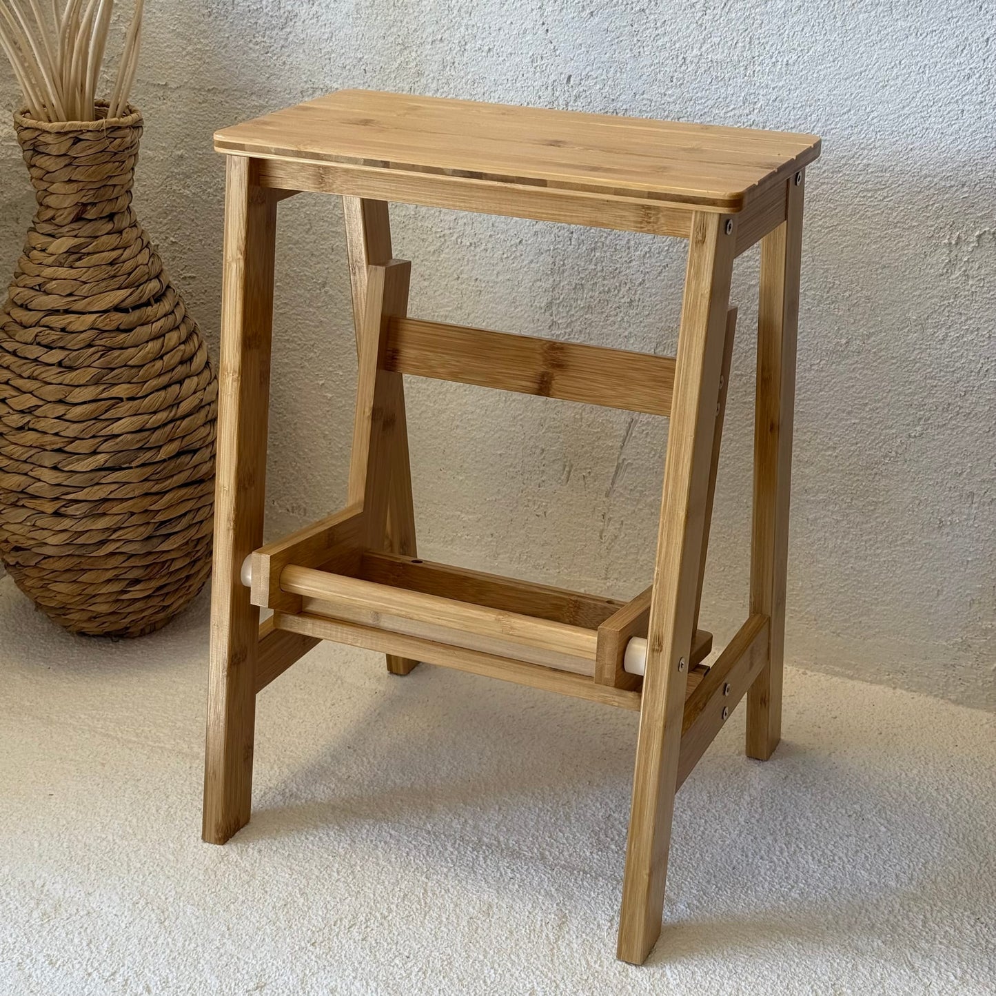 İKAE Bambu Mutfak Banyo Merdiveni (A Kalite) 53x39x48 cm