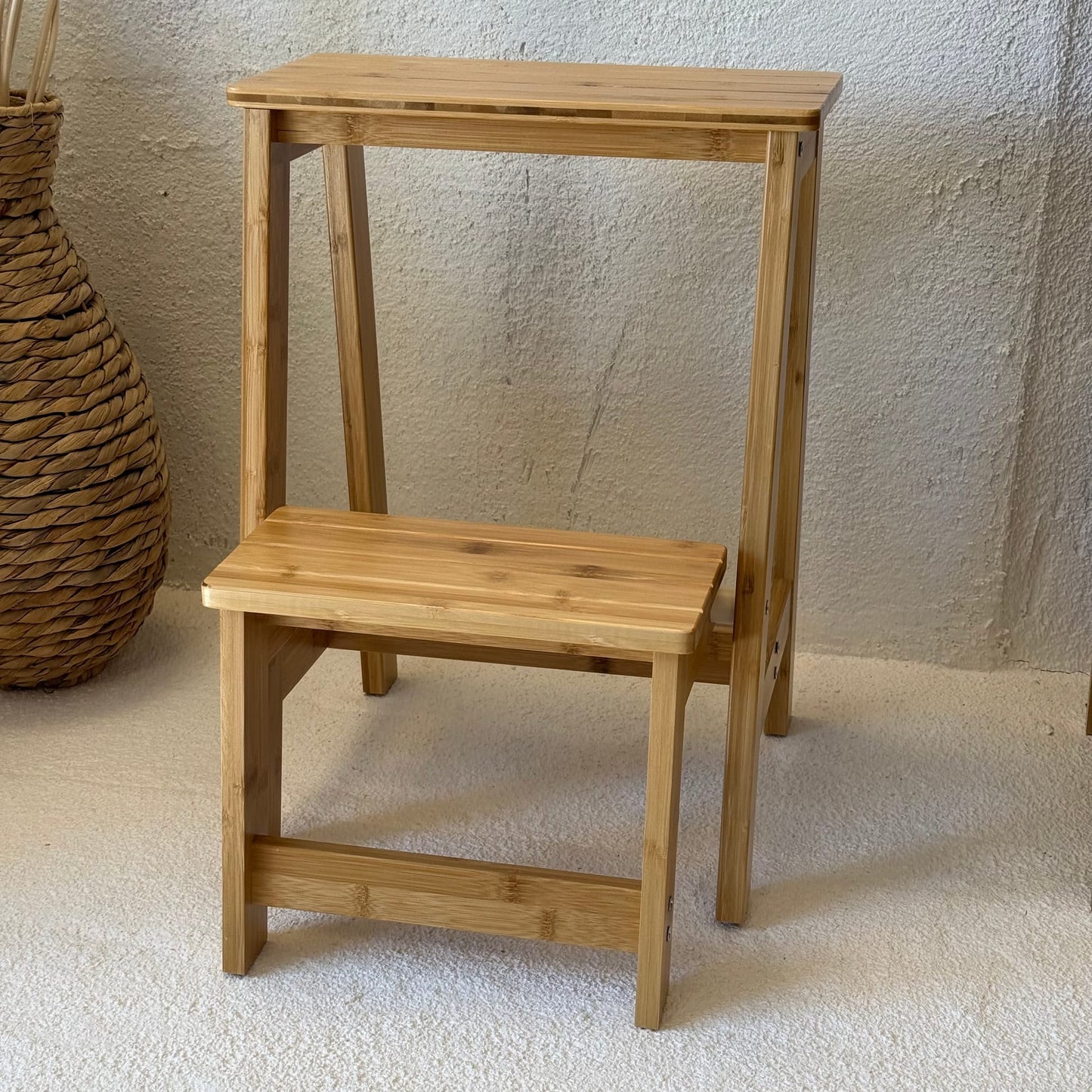 İKAE Bambu Mutfak Banyo Merdiveni (A Kalite) 53x39x48 cm