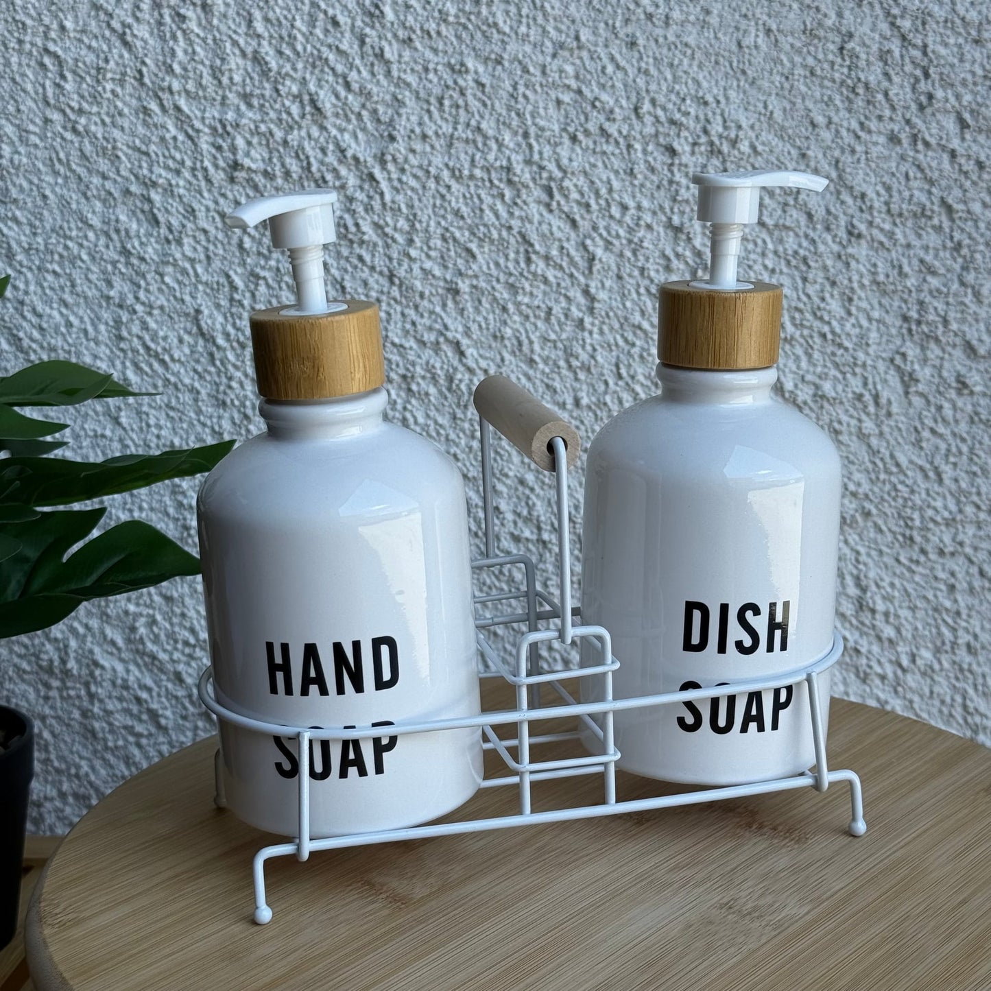Tidy Standlı Sıvı Sabunluk Seti Beyaz