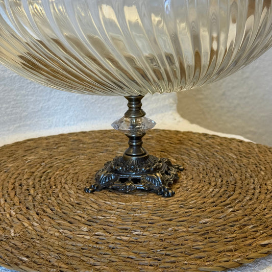 Efegil Lüks Cam Kase Meyvelik Bakır Ayaklı 29x29x16 cm (0204)