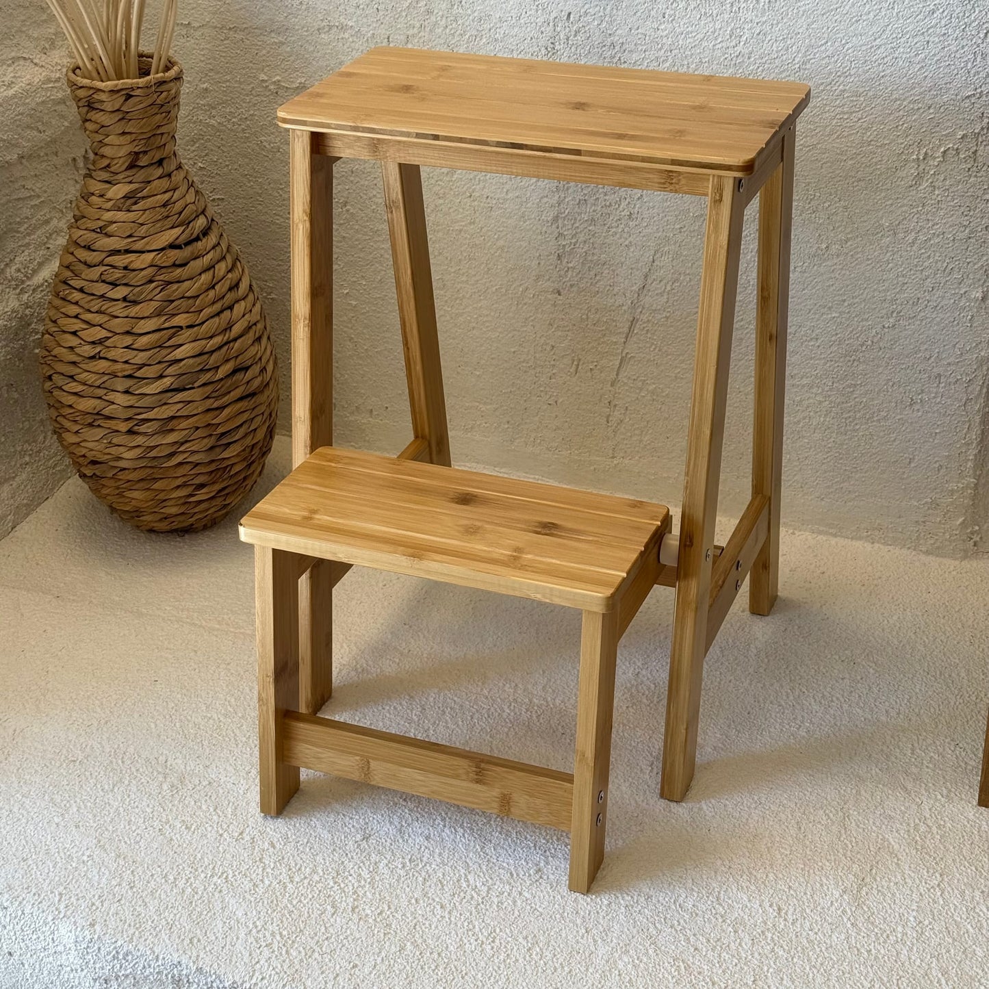 İKAE Bambu Mutfak Banyo Merdiveni (A Kalite) 53x39x48 cm