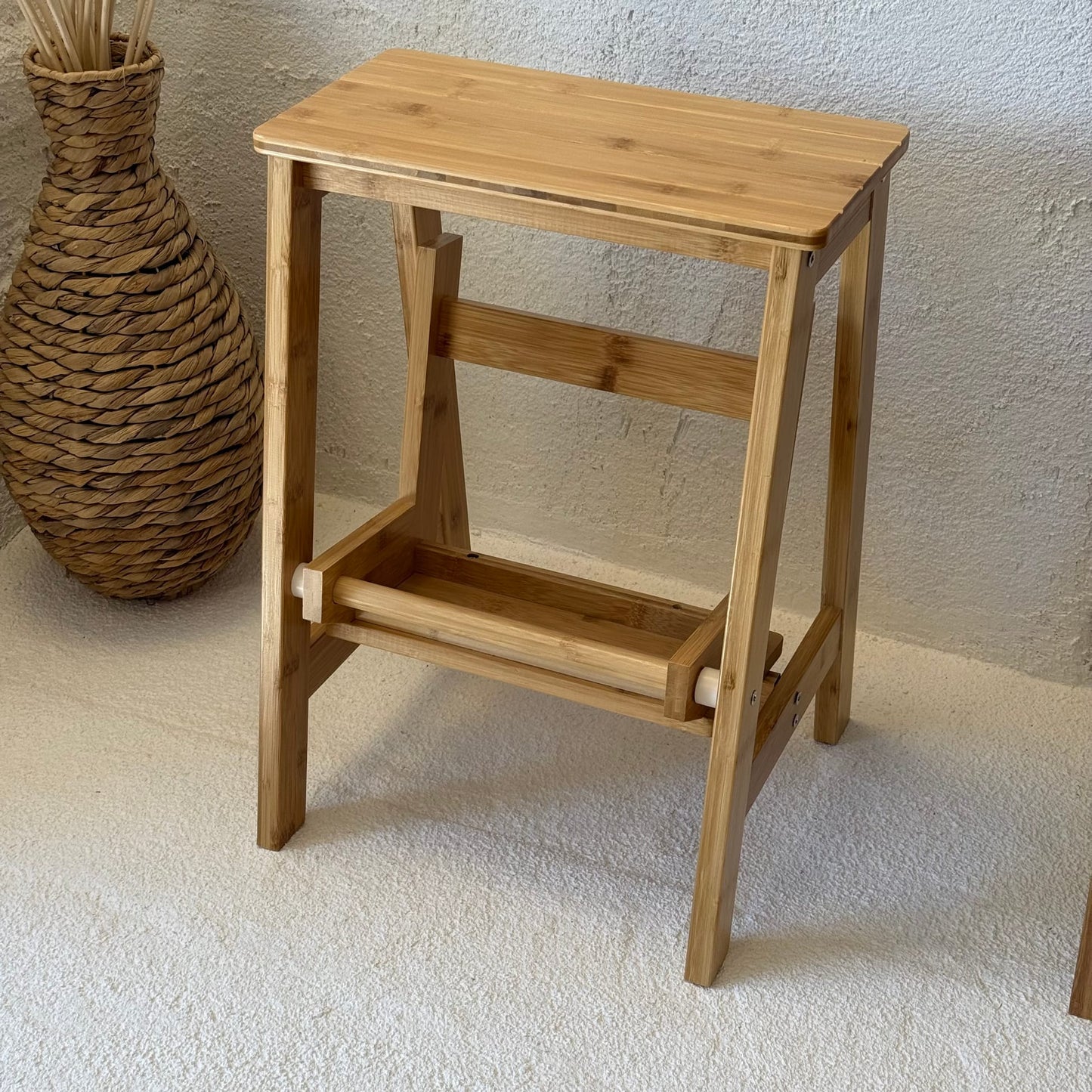 İKAE Bambu Mutfak Banyo Merdiveni (A Kalite) 53x39x48 cm