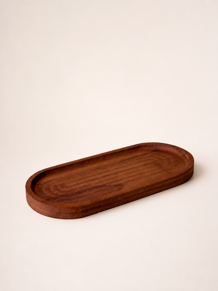 Kasandra Ahşap Oval Sunumluk Stand 27x12 cm