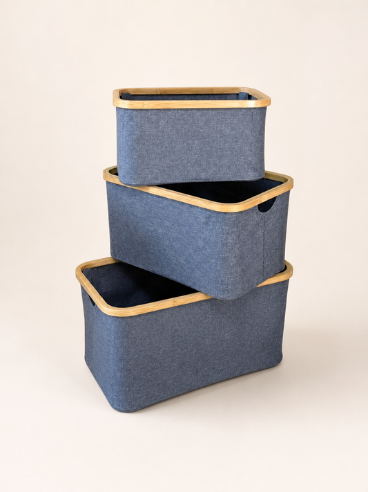 Lalezar Bambu Tutmalı 3 Boy Organizer Seti Gri KOD:8017-16-15