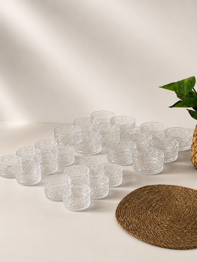 Melony Kristal 24 Parça Çerezlik Kase Set 460 ml, 220 ml KOD:14774-14772