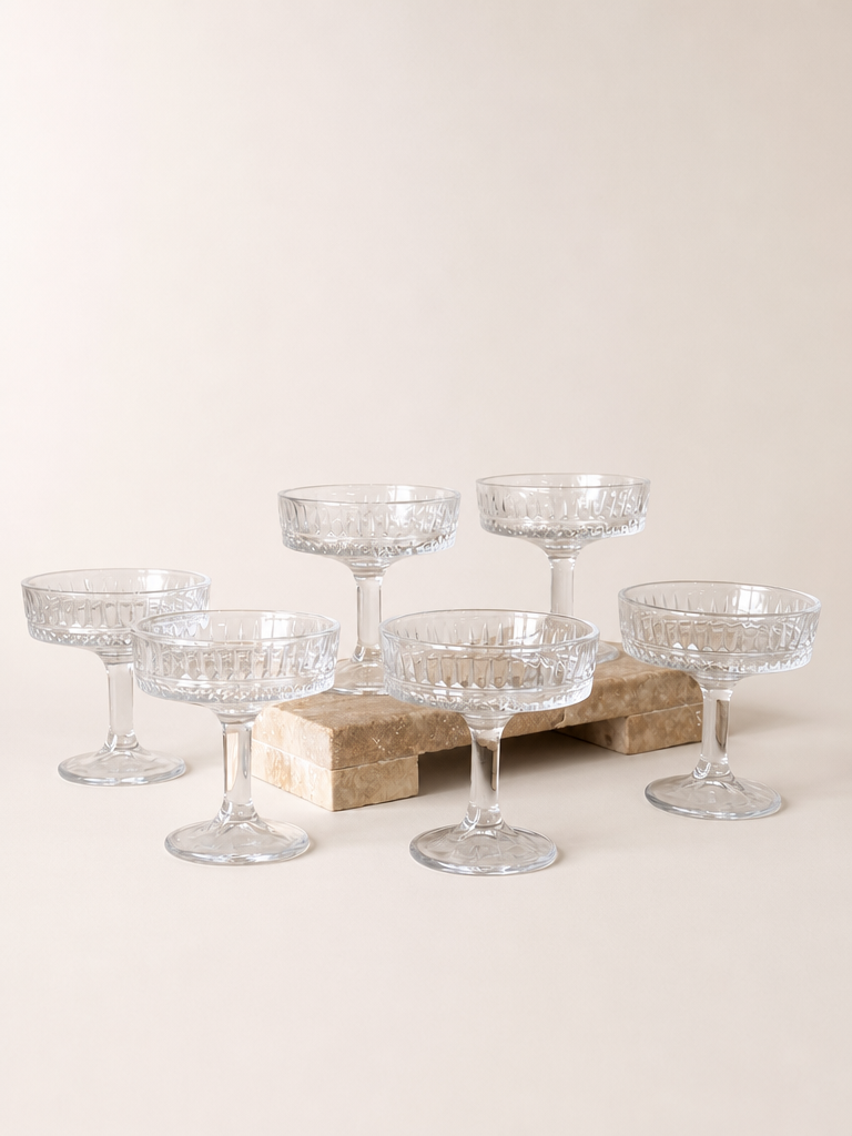 Mery Ayaklı Cam Manolya Kase Seti 6 Adet KOD:11053