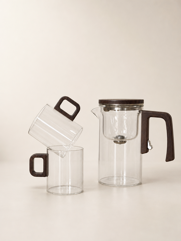 Mitally Lüks Borosilikat Cam 3 Parça Demlik Seti 750 ml KOD:033