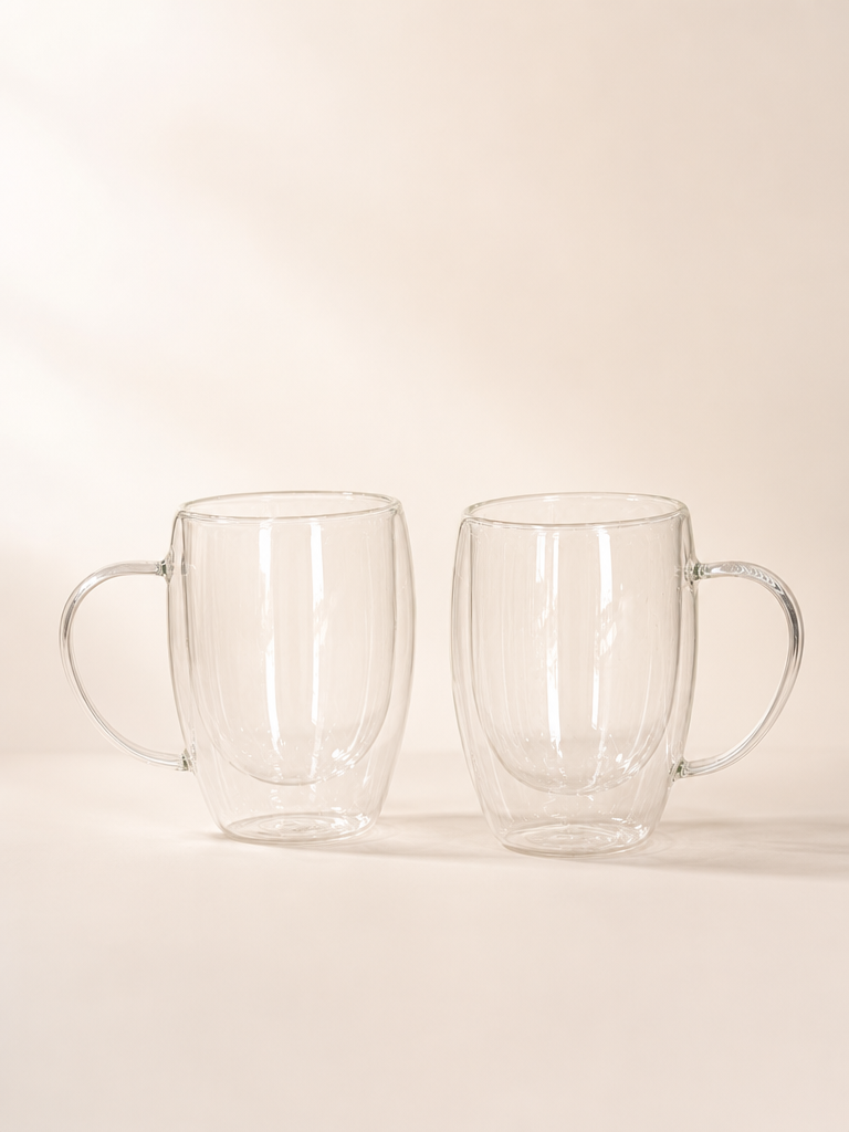 Pero Double Wall Borosilikat Çift Cidarlı İkili Kulplu Kupa Seti 350 ml KOD:15181
