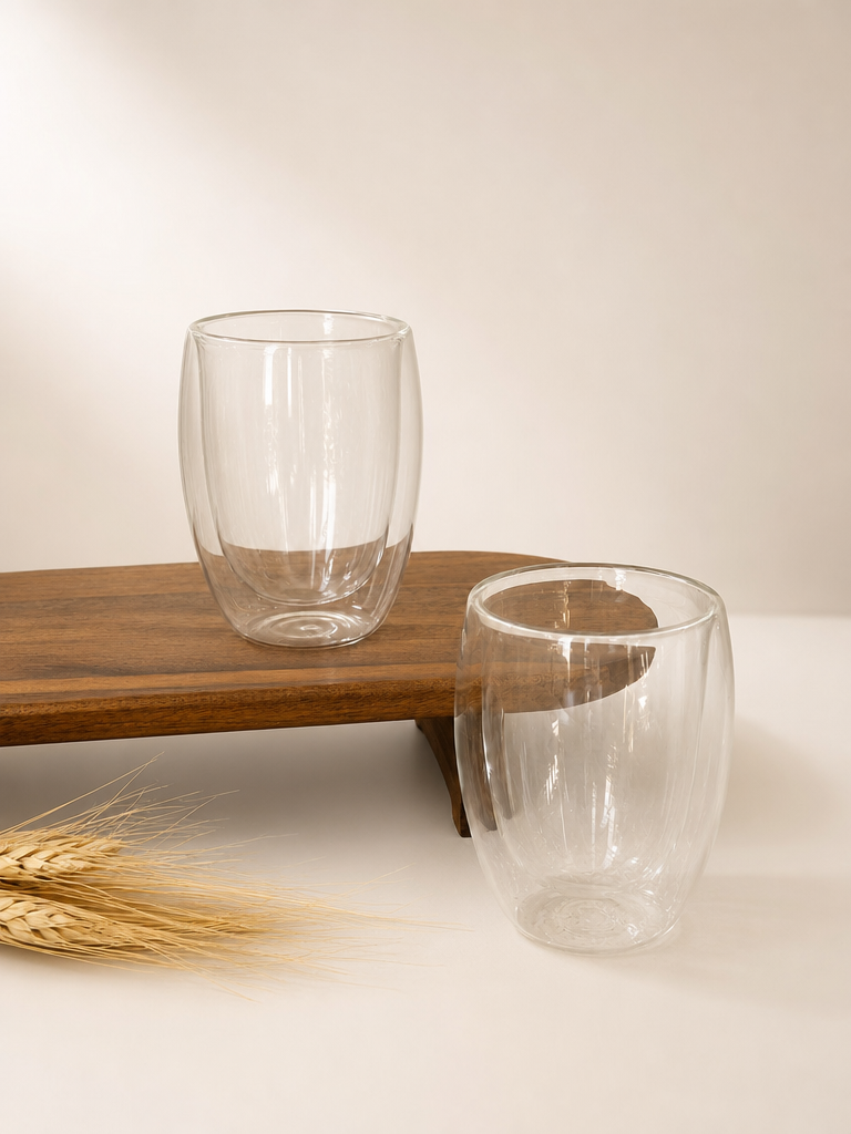 Pero Double Wall Borosilikat Çift Cidarlı İkili Kupa Seti 350 ml KOD:15180