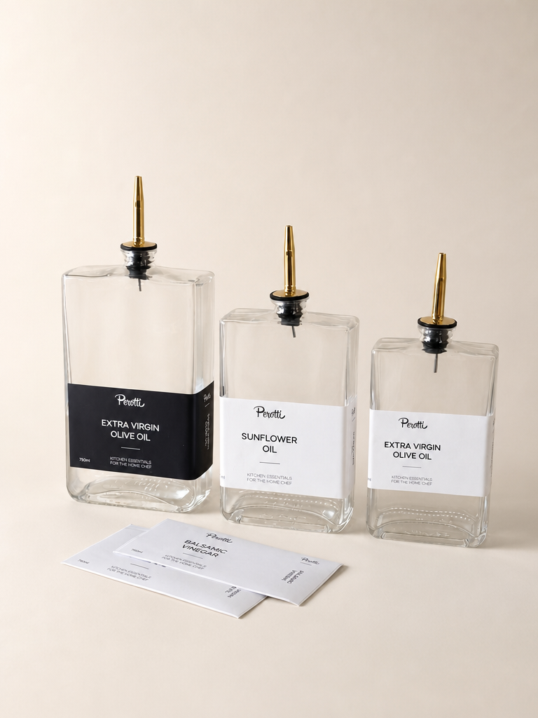 Perolly Cam Gold Kapaklı Yağlık Seti 300 ml, 500 ml, 700 ml KOD:18116