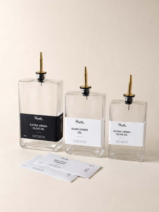 Perolly Cam Gold Kapaklı Yağlık Seti 300 ml, 500 ml, 700 ml KOD:18116