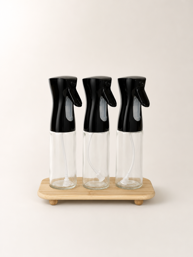 Pugi Bambu Standlı Sprey Yağlık Seti Siyah 250 ml