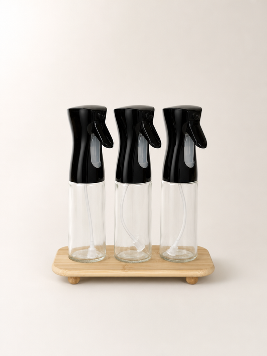 Pugi Bambu Standlı Sprey Yağlık Seti Siyah 250 ml