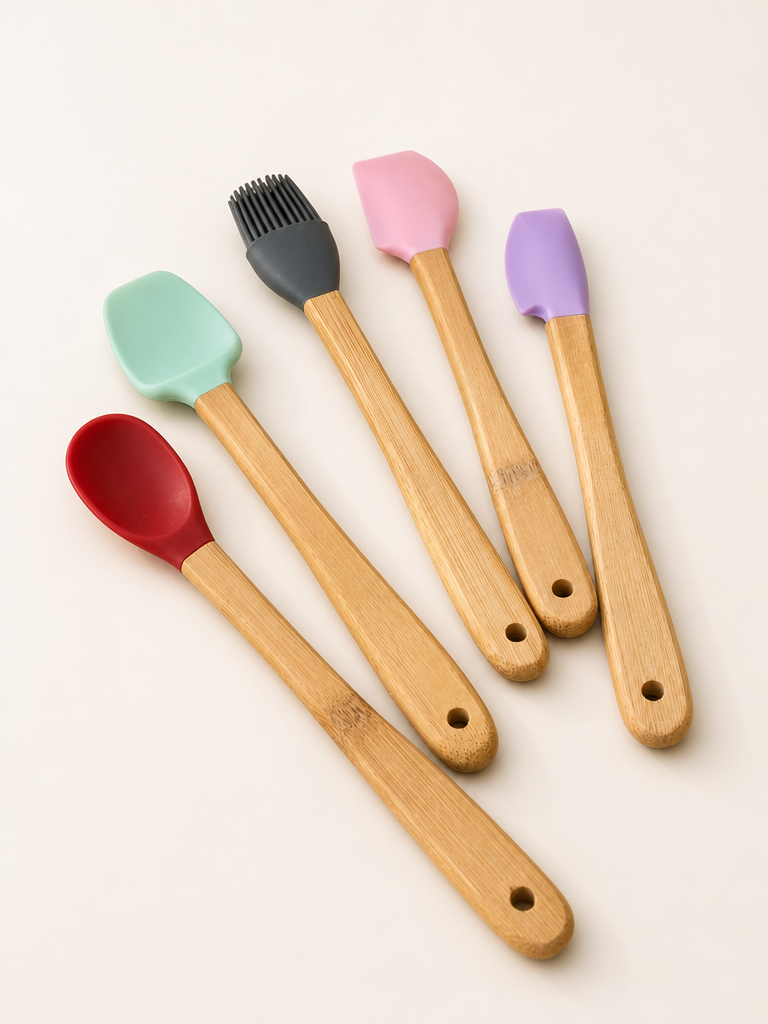 Robert Bambu Saplı 5 Li Silikon Spatula Seti KOD:15429