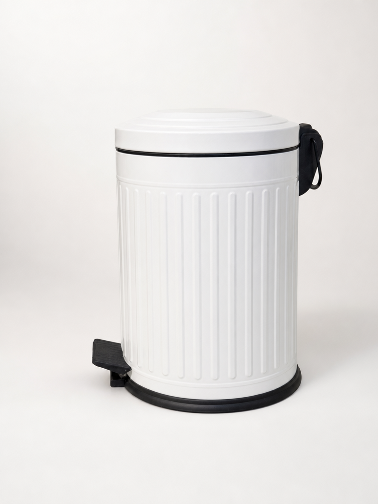 ZRA Vintage Çöp Kovası 12 Litre Mat Beyaz